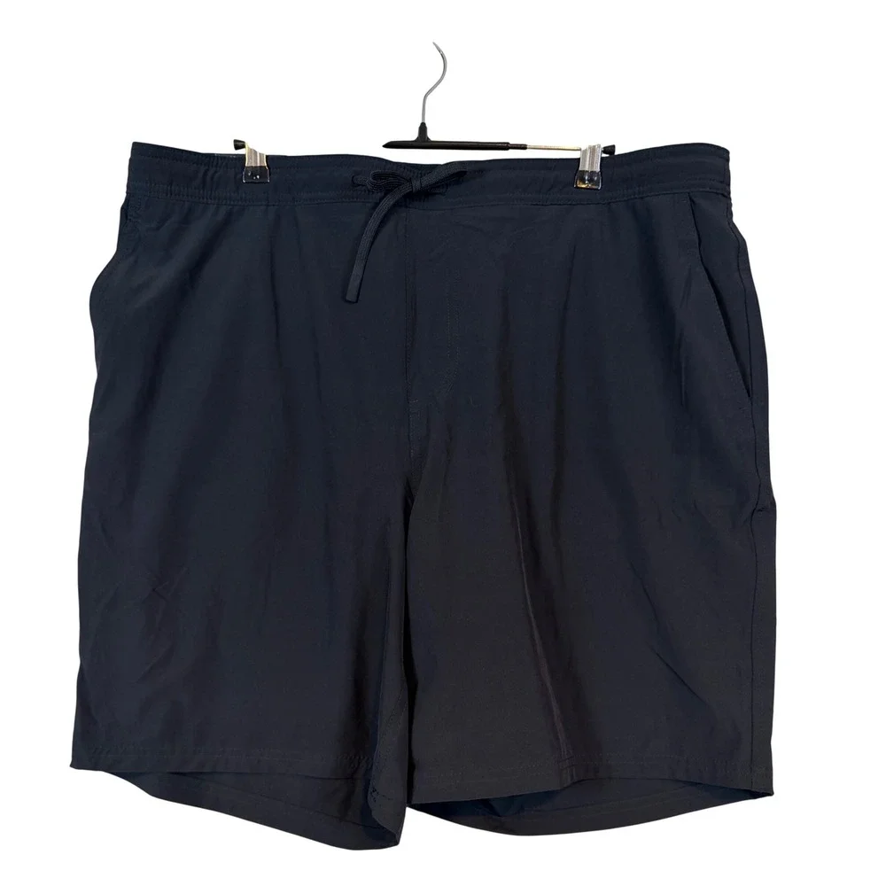 Kirkland Signature Mens Swim Shorts Black XL Recycled Stretch Trunks Boardshorts